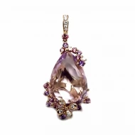 Золота підвіска з діамантами з аметистом (арт. 3-62-32720-208-313-585)