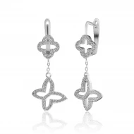 Серебряные Серьги с фианитом (арт. СК2Ф/1001)