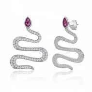 Серебряные серьги-пусети с фианитом (арт. СК2ФРу/1082)