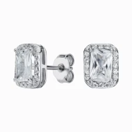 Срiбнi сережки-пусети з куб. окс. цирконію (арт. 2025-к-ц)