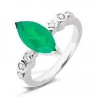 Серебряное кольцо с агатом зеленым (арт. 1-PPR1607-АгЗ)