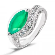 Серебряное кольцо с агатом зеленым (арт. 1-PPR1261-АгЗ)