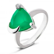 Серебряное кольцо с агатом зеленым (арт. 1-PPR1278-АгЗ)