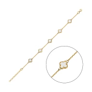Золотой браслет с перламутром плетение Якорное (арт. 321957/7жп)