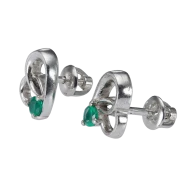 Серебряные серьги-пусети с агатом зеленым (арт. 2333/9р-GAG)
