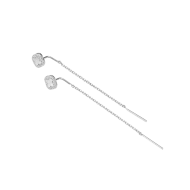Серебряные серьги-протяжки с фианитом (арт. 20810)