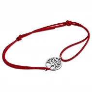 Серебряный шнурок на руку (арт. 46065 Красный)