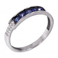 Золотое кольцо с сапфиром синим гидротермальным (арт. 154б.сапф.ц)