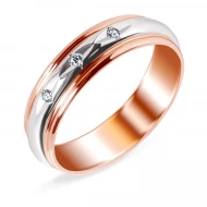 Золота обручка з діамантами (арт. 103100)