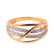 Золотое Кольцо с фианитом (арт. 417223)