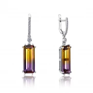 Срiбнi Сережки з аметріном (арт. 2764/9p-QAMTR)