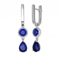 Срiбнi Сережки з сапфіром (арт. 2395/1p-HSPH)