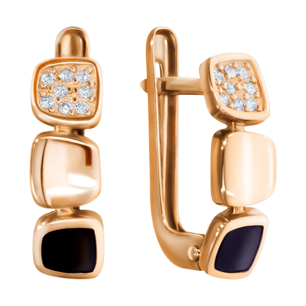 Золотые Серьги с эмалью (арт. 420400Е)