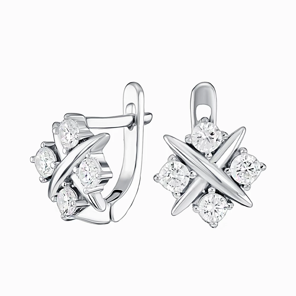 Серебряные Серьги с фианитом (арт. 9520372б)