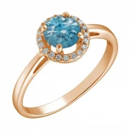 Золотое кольцо с топазом swiss blue (арт. 1191066101)