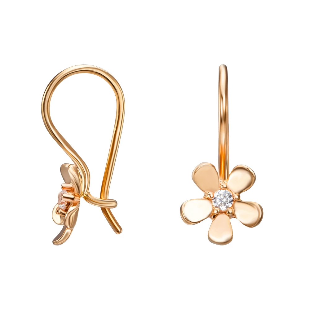 Золотые Серьги с куб.окс.циркония (арт. ДС035и)