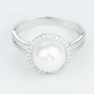 Серебряное кольцо с жемчугом (арт. 1374/1р-PWT)