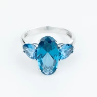 Серебряное Кольцо с кварцем london blue (арт. 1407/1р-QLB)