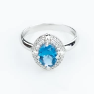 Серебряное Кольцо с кварцем london blue (арт. 1498/1p-QLB)