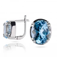 Срiбнi Сережки з топазом sky blue (арт. 6-NE1124-ГТ)