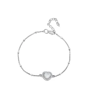 Серебряный Браслет с перламутром плетение Якорное круглое (арт. 75310б)