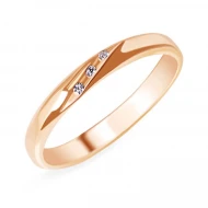 Золотое обручальное кольцо с бриллиантом (арт. 2-5100003)