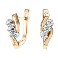 Золотые серьги с бриллиантами (арт. 420602)