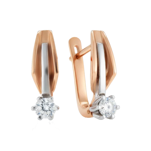 Золотi сережки з діамантами (арт. 702-107)