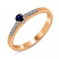Золотое кольцо с бриллиантом и сапфиром (арт. 157сапф)