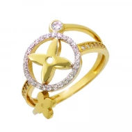 Золотое Кольцо с фианитом (арт. к05335)