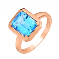 Золотое кольцо с топазом swiss blue (арт. 1190729101)