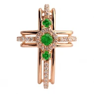 Золота підвіска з діамантами зі смарагдом (арт. 32107070.88)