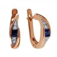 Золотi Сережки з сапфіром (арт. В199)