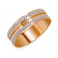 Золотое обручальное кольцо комбинированное (арт. ОКЗ003)