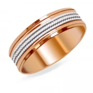Золотое обручальное кольцо комбинированное (арт. ОКЗ010)