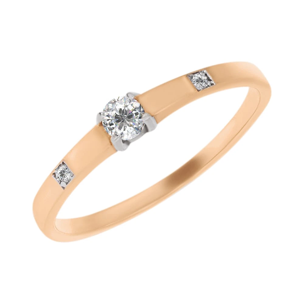 Золота каблучка з діамантами (арт. 1-1100014)