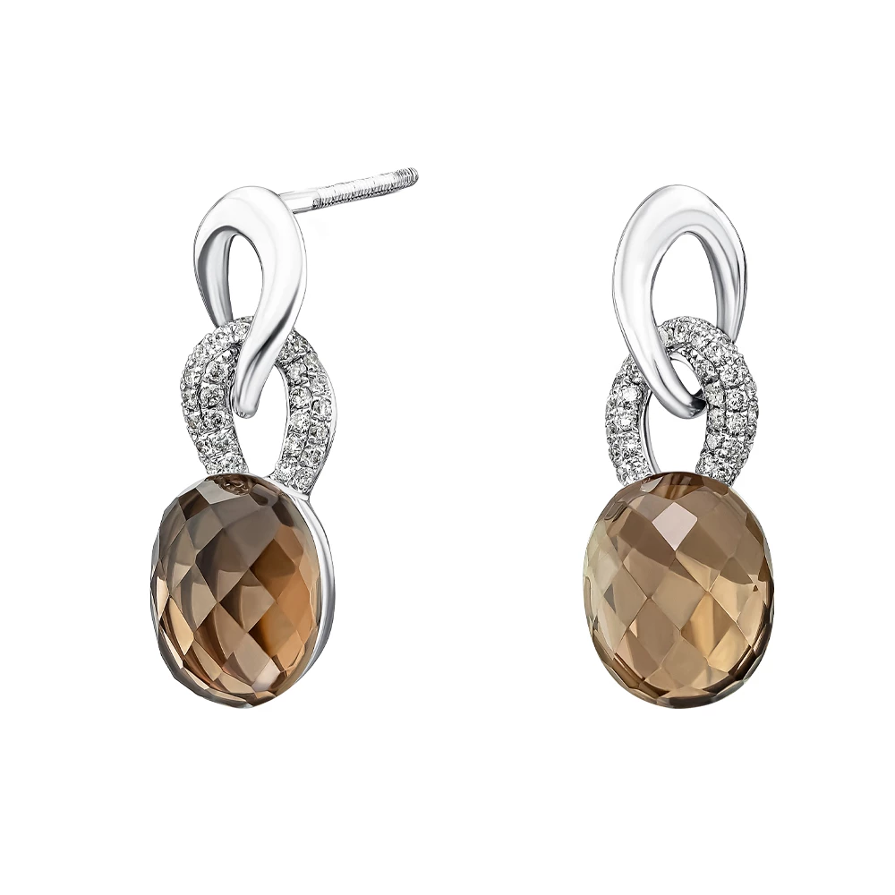 Золотые серьги с бриллиантами (арт. 3-107-33530-313-313-880)