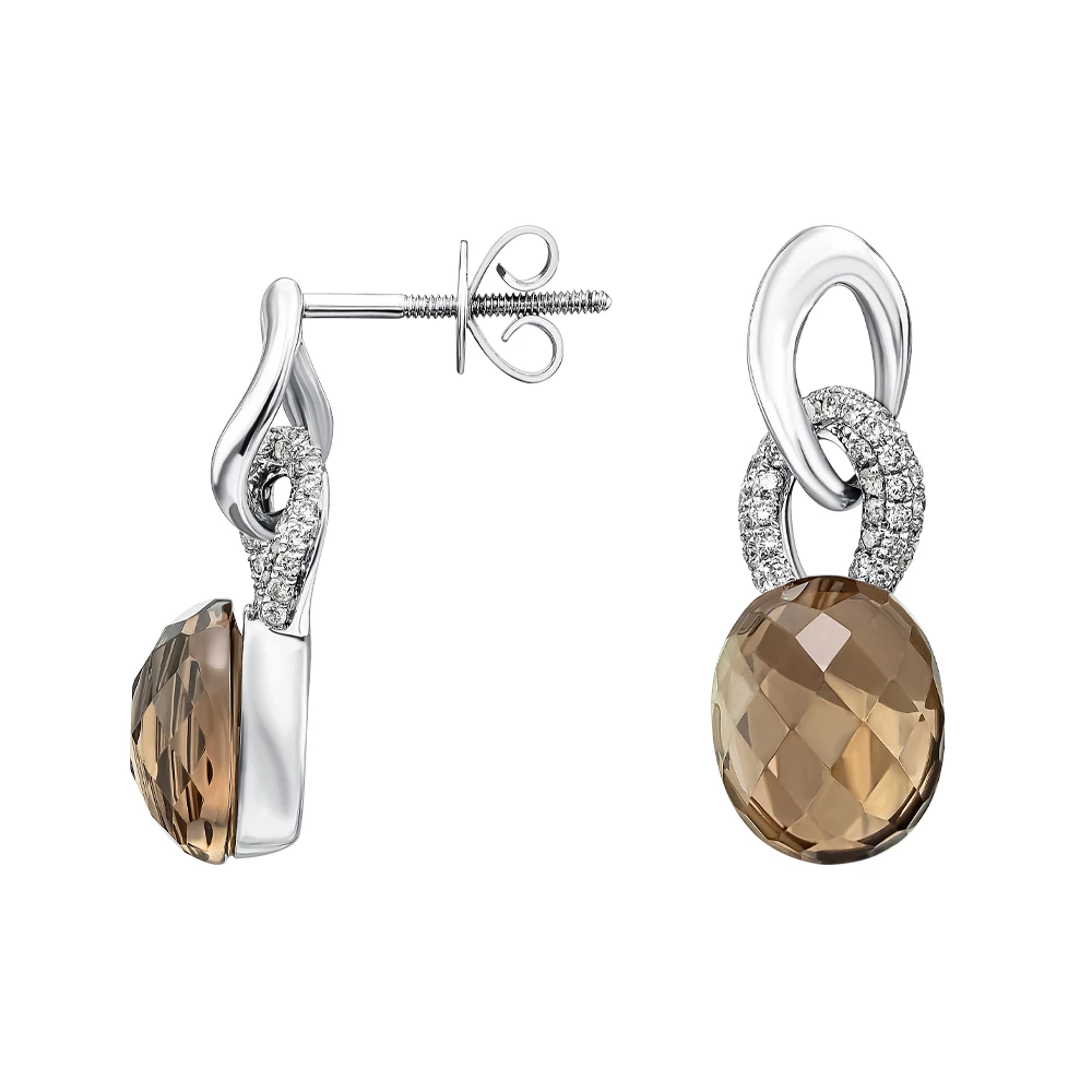 Золотые серьги с бриллиантами (арт. 3-107-33530-313-313-880)