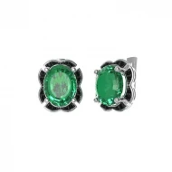 Срiбнi Сережки з кварцом зеленим (арт. 2074/1p-QGR)