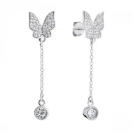 Серебряные серьги-пусети с фианитом (арт. С2Ф/2020)