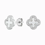 Серебряные серьги-пусети с перламутром (арт. 200001б)