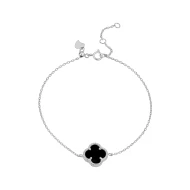 Серебряный Браслет с ониксом плетение Якорное (арт. БК2ОФ/1204Ш)