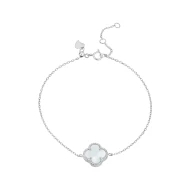 Серебряный Браслет с перламутром плетение Якорное круглое (арт. БК2П/1024Ш)