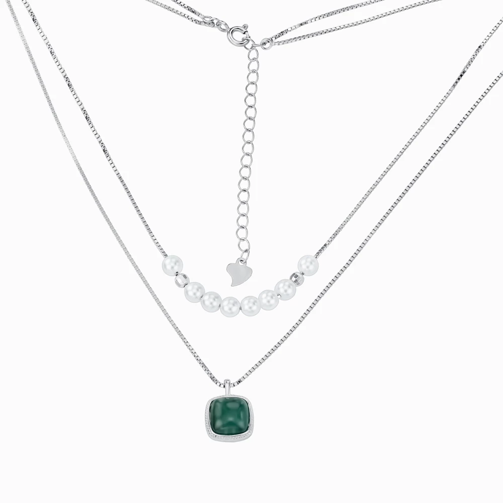 Серебряное колье с агатом (арт. FN4018)