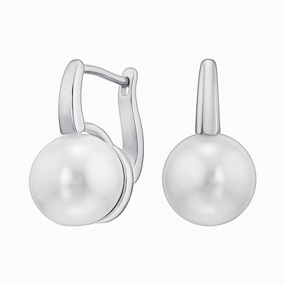 Серебряные Серьги с жемчугом (арт. FE15488)