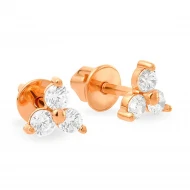 Золотi сережки-пусети з куб. окс. цирконію (арт. 110297)