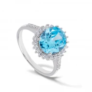 Серебряное Кольцо с фианитом (арт. КК2ФТ/377-Л)