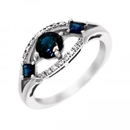 Золота каблучка з діамантами з сапфіром (арт. 910017833S-86-2.155-818)