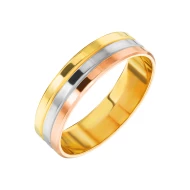 Золотое обручальное кольцо комбинированное (арт. ОК303Р)