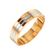 Золотое обручальное кольцо комбинированное (арт. ОК303)